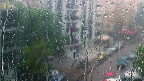 Raindrops Close-Up. Stock Footage 166564372