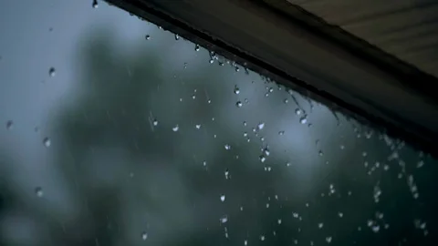 Raindrops close-up in slow motion. Stock Footage 120030056