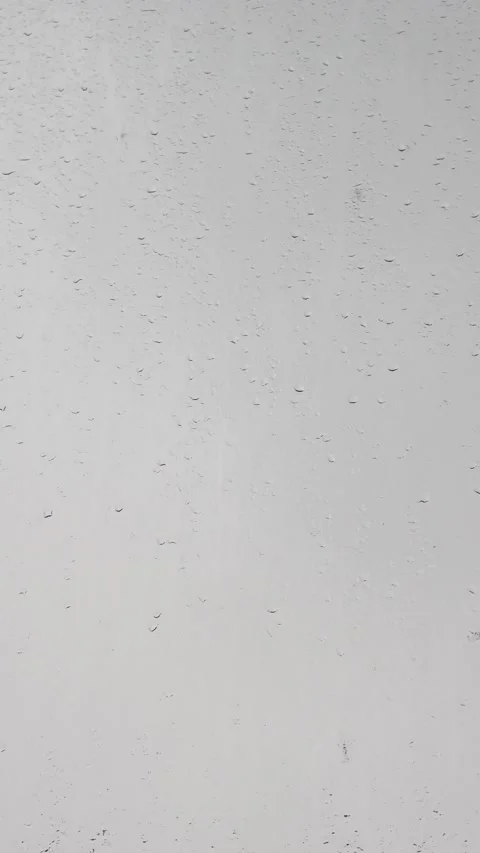 Raindrops Covering Large Glass Window During Rain Stock Footage 345685082