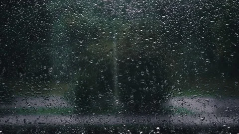 Raindrops Drip on the Stele in the Window Close-up Video stock 218232843