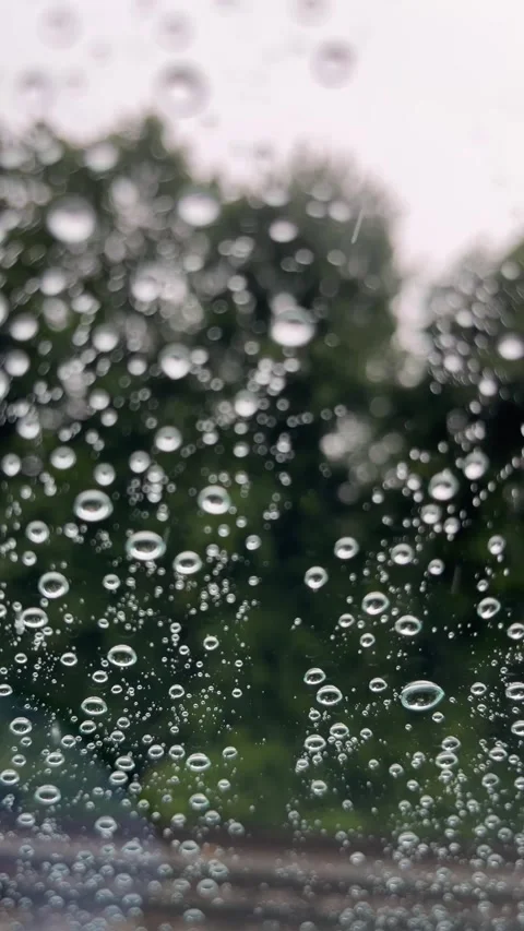 Raindrops fall on the glass Stock Footage 312967058