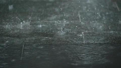 Raindrops fall to the ground video with sound Video stock 307072419