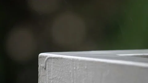 Raindrops fall on the metal surface. 스톡 동영상 155247758