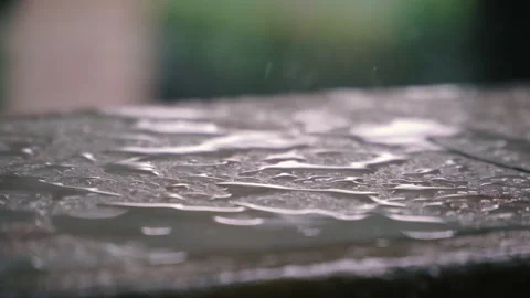 Raindrops fall on the wet parapet Video stock 230487119