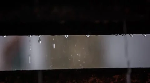 Raindrops Falling Between Wooden Planks Stock-Footage 52752773