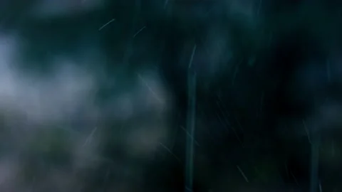 Raindrops Falling with Blurred Background Abstract Rain Weather Scene Stock Footage 157604912