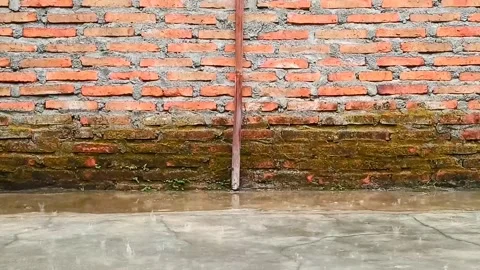 Raindrops falling on the cement floor Stock Footage 285607928