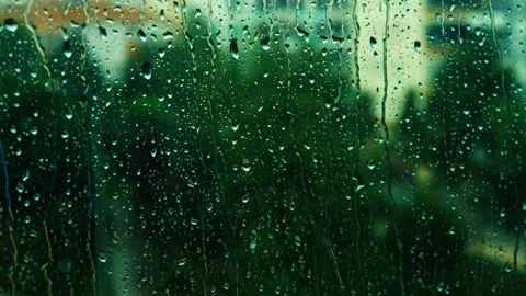 Raindrops falling on the glass 4K Stock Footage 157657137