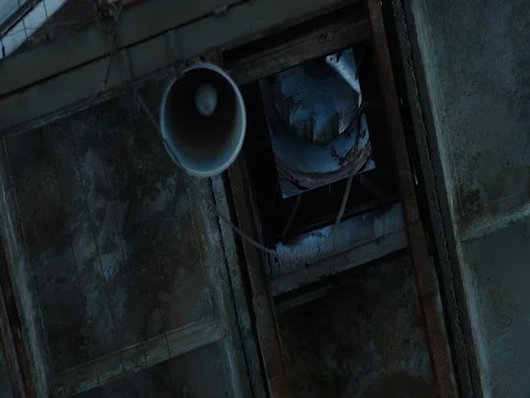 Raindrops falling into the ground from the ceiling. Old fabric building. Stock Footage 70718370