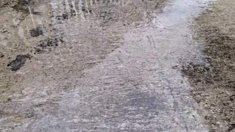 Raindrops falling on the ground Stock Footage 286079608