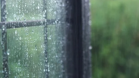 Raindrops Falling On An Open Window, UK 動画素材 137323113
