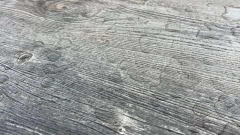 Raindrops Falling on Outdoor Cafe Table During Summer Rain Stock Footage 340339117