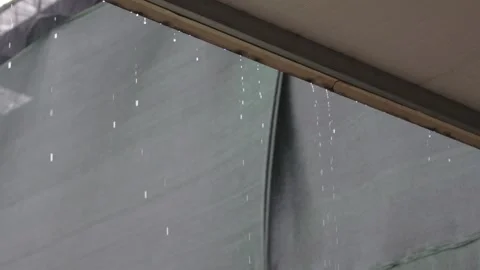 Raindrops falling from the roof Video stock 138553368
