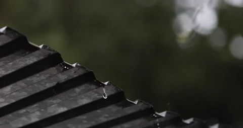 Raindrops falling from the roof Stock Footage 153402777
