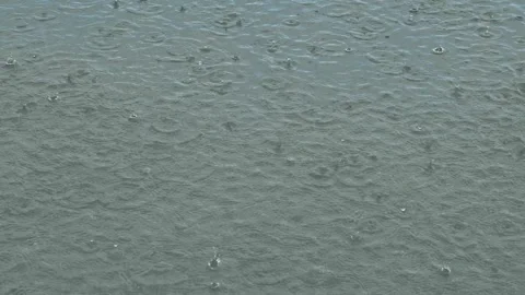 Raindrops falling on tropical sea surface Stock-Footage 336558937