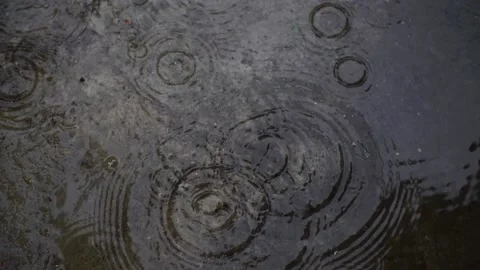 Raindrops falling into the water. Stock Footage 157469875