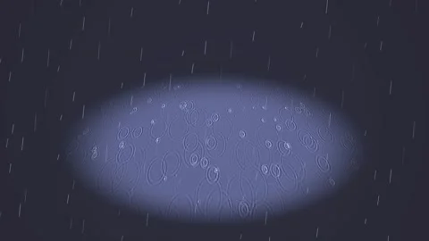 Raindrops falling on water surface in four oval frames. 4K Video stock 342688134
