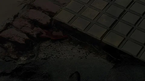 Raindrops Falling on Wet Stone Tile Stock-Footage 341530700