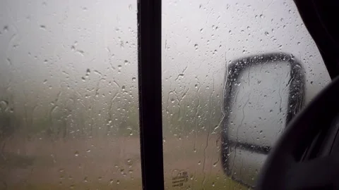  Raindrops Falling On The Window Car Stock Footage 210309070