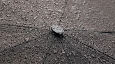 Raindrops flow down the umbrella Stock-Footage 105955608