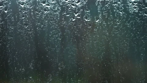 Raindrops Flow Down the Window Glass in Cloudy Weather Stock Footage 260501378