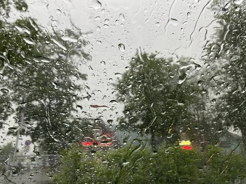 Raindrops on glass background texture Stock Photos