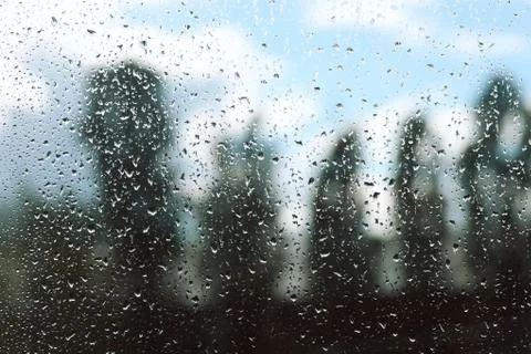 Raindrops on the glass Stock Photos