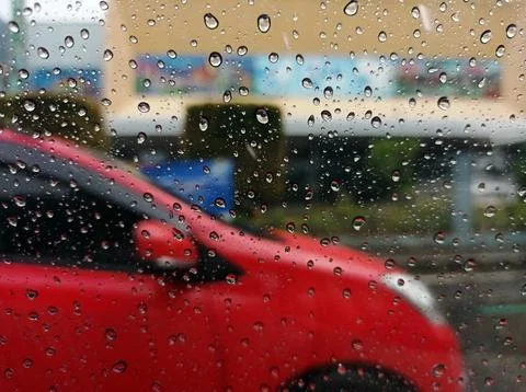 Raindrops on the glass Stock Photos