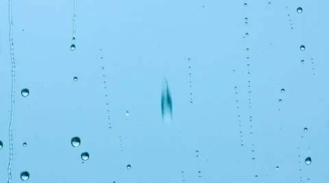 Raindrops on glass run, close-up Stock Footage 39683155