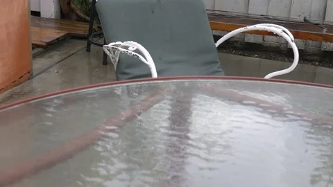 Raindrops On Glass Table Stock Footage 141478711
