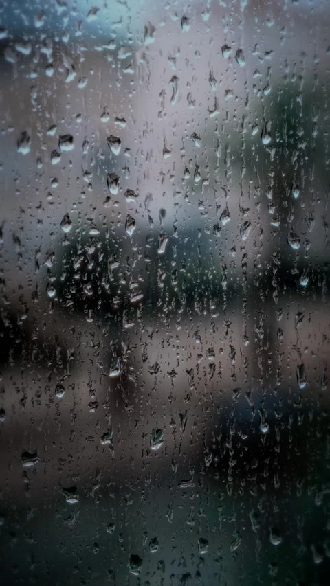 Raindrops on Glass Window Stock Footage 285647822