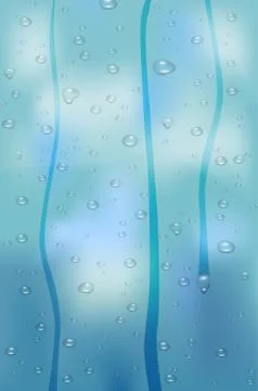 Raindrops on glass window Stock Illustration