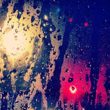 Raindrops on the glass window Stock Photos