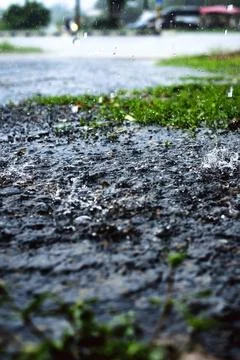 Raindrops on the ground,Rain Stock Photos
