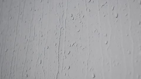 Raindrops Hitting a Window, Rainy Weather and Nostalgic Atmosphere Stock Footage 305782131