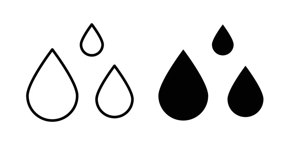 Raindrops icon Illustration set. Vector Eps10 for apps Stock Illustration