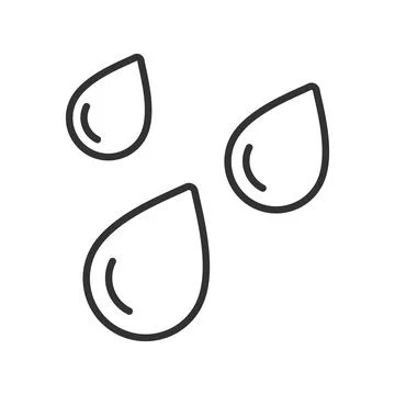 Raindrops icon in line design. raindrops, water, rain, liquid, weather, moisture Stock Illustration