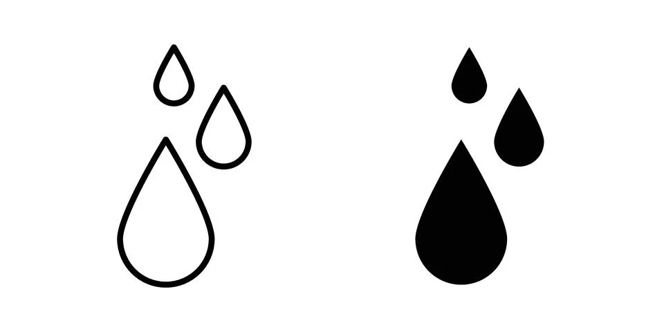 Raindrops icon set modern line and solid style collection. イラスト素材