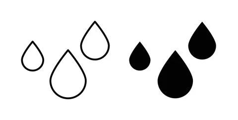Raindrops icon symbol. Vector illustration pack in black color. Stock Illustration