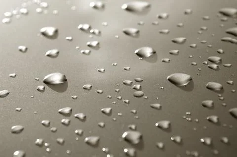 Raindrops on metal Stock Photos