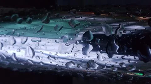 Raindrops. Metal. 写真素材