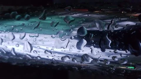 Raindrops. Metal. 写真素材