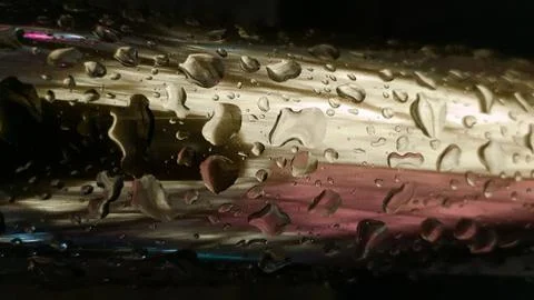 Raindrops. Metal. 写真素材