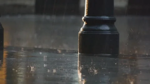 Raindrops in Moscow Stock Footage 58602773