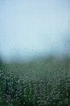 Raindrops on a mosquito net. Fotos de archivo