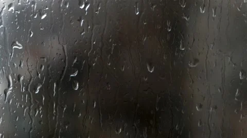 Raindrops Move Down On The Window Stock Footage 167434676