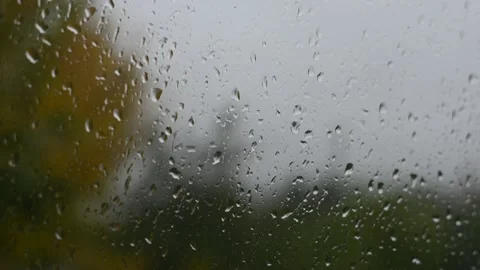 Raindrops outside the window. Stock Footage 216036833