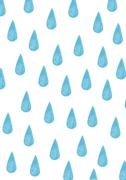 Raindrops pastel background vertical. Blank template watercolor background Ra Stock Illustration