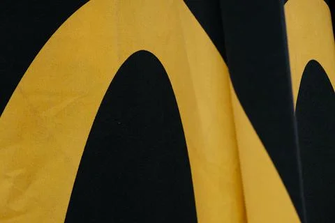 Raindrops pattern on heavy textile material with orange graphic Stock Photos