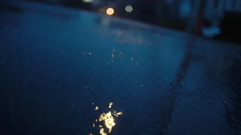 Raindrops on the pavement Stock Footage 276382255